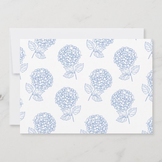 Hydrangea Dusty Blue Floral Modern Wedding Save The Date (Achterkant)