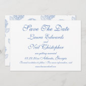 Hydrangea Dusty Blue Floral Modern Wedding Save The Date (Voorkant / Achterkant)