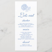 Hydrangea Dusty Blue Floral Wedding Menu (Voorkant)