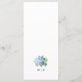 Hydrangea Dusty Blue Floral Wedding Menu (Achterkant)