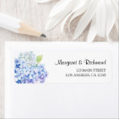 Hydrangea Dusty Blue Floral Wedding Retouradres Etiket (Insitu)