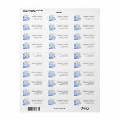 Hydrangea Dusty Blue Floral Wedding Retouradres Etiket (Full Sheet)