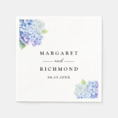Hydrangea Dusty Blue Floral Wedding Servet (Voorkant)