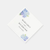 Hydrangea Dusty Blue Floral Wedding Servet (Hoek)