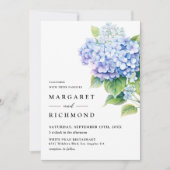 Hydrangea Dusty Blue Waterverf Floral Wedding Kaart (Voorkant)