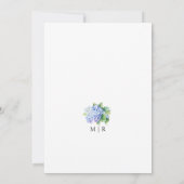 Hydrangea Dusty Blue Waterverf Floral Wedding Kaart (Achterkant)