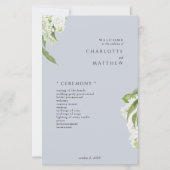 Hydrangea Dusty Blue Wedding Program (Voorkant)
