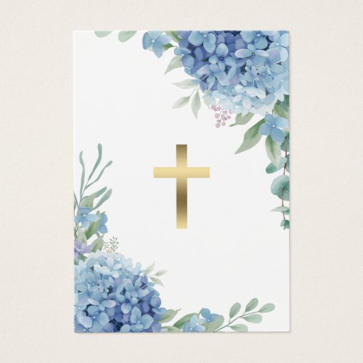 Hydrangea eerste communie herinneringskaart visitekaartje (Voorkant)