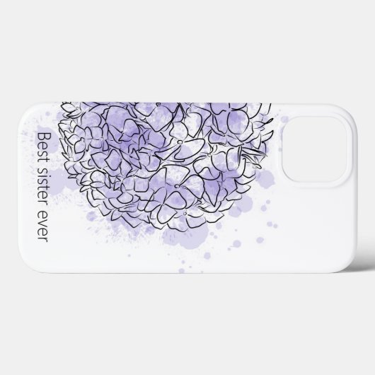 Hydrangea Elegant Aangepast Modern Bue Case-Mate iPhone Case (Achterkant (horizontaal))