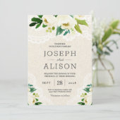 Hydrangea Elegant Classy Floral Lace Burlap Kaart (Staand voorkant)