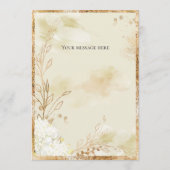 Hydrangea Elegant White Gold Floral Wedding Bedankkaart (Achterkant)