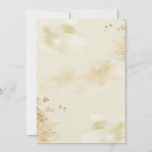 Hydrangea Elegant White Gold Floral Wedding Kaart (Achterkant)