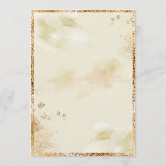 Hydrangea Elegant White Gold Floral Wedding Kaart (Achterkant)