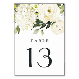 Hydrangea Elegant White Gold Roos Floral Wedding Kaart