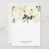 Hydrangea Elegant White Gold Roos Floral Wedding Kaart (Achterkant)