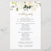 Hydrangea Elegant White Gold Roos Wedding Programs (Achterkant)