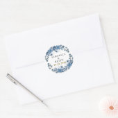 Hydrangea Elegant White Rose Floral Wedding Ronde Sticker (Envelop)