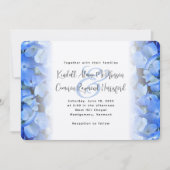 Hydrangea Elegante Trouw Blauwe Bloemen Kaart (Voorkant)