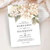 Hydrangea Elegante Waterverf Witte Bloemen Huwelij Kaart