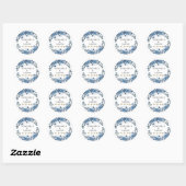 Hydrangea Elegante Witte Rozen Bloemstuk Bruiloft  Ronde Sticker (Vel)