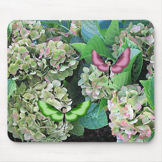 Hydrangea en Butterfairies Muismat (Voorkant)
