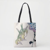 Hydrangea en Groenlingen, Hiroshige, Ukiyo-e Tote Bag (Voorkant)
