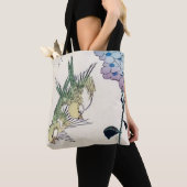 Hydrangea en Groenlingen, Hiroshige, Ukiyo-e Tote Bag (Dichtbij)