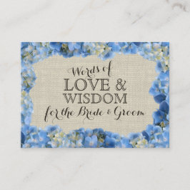 Hydrangea en Kaarten voor Burlap