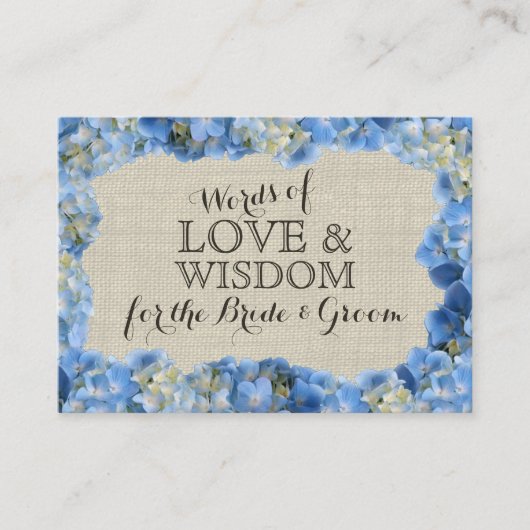 Hydrangea en Kaarten voor Burlap (Voorkant)