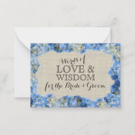 Hydrangea en Kaarten voor Burlap