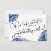 Hydrangea en kalligrafie Song Request RSVP Kaartje (Achterkant)