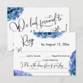 Hydrangea en kalligrafie Song Request RSVP Kaartje (Voorkant / Achterkant)