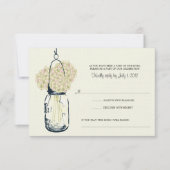 Hydrangea en Mason Jar Wedding RSVP (Voorkant)