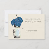 Hydrangea en Mason Jar Wedding RSVP (Voorkant)