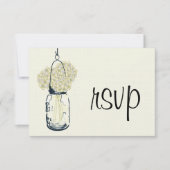Hydrangea en Mason Jar Wedding RSVP (Voorkant)