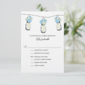 Hydrangea en Mason Jar Wedding RSVP (Staand voorkant)