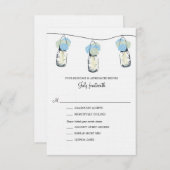 Hydrangea en Mason Jar Wedding RSVP (Voorkant / Achterkant)