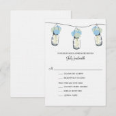 Hydrangea en Mason Jar Wedding RSVP Kaartje (Voorkant / Achterkant)