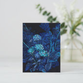 Hydrangea en mierikswortel Floral Painting Black B Feestdagenkaart (Staand voorkant)