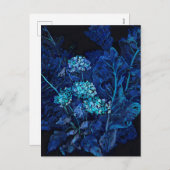 Hydrangea en mierikswortel Floral Painting Black B Feestdagenkaart (Voorkant / Achterkant)