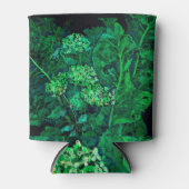 Hydrangea en mierikswortel Kunstzwart en groen Blikjeskoeler (Voorkant)