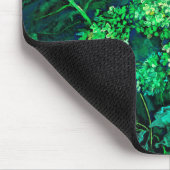 Hydrangea en mierikswortel Kunstzwart en groen Muismat (Hoek)