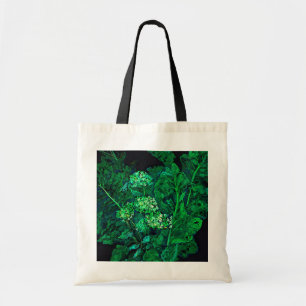 Hydrangea en mierikswortel Kunstzwart en groen Tote Bag