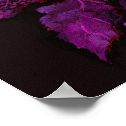 Hydrangea en mierikswortel Kunstzwart Paars Poster (Hoek)