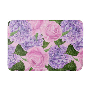 Hydrangea en pony-patroon badmat