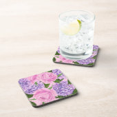 Hydrangea en pony-patroon bier onderzetter (Rechterzijde)