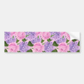 Hydrangea en pony-patroon bumpersticker (Voorkant)