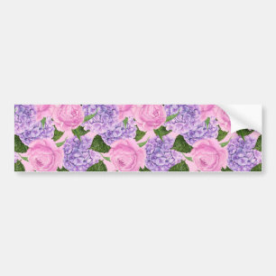 Hydrangea en pony-patroon bumpersticker