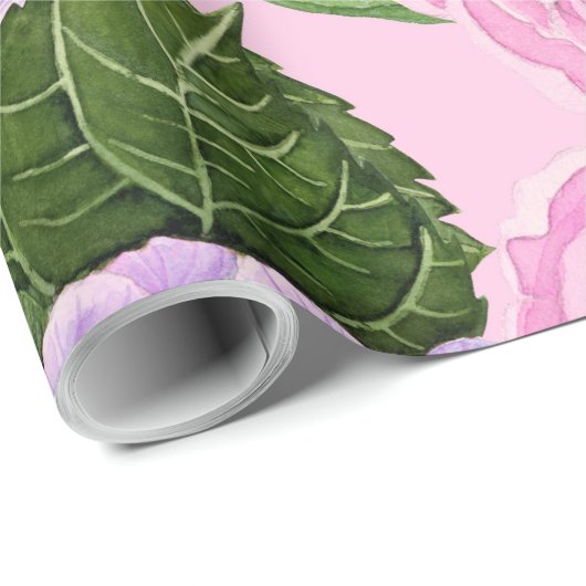 Hydrangea en pony-patroon cadeaupapier (Rol Hoek)