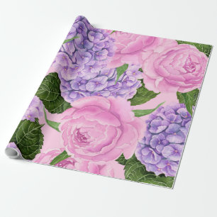 Hydrangea en pony-patroon cadeaupapier